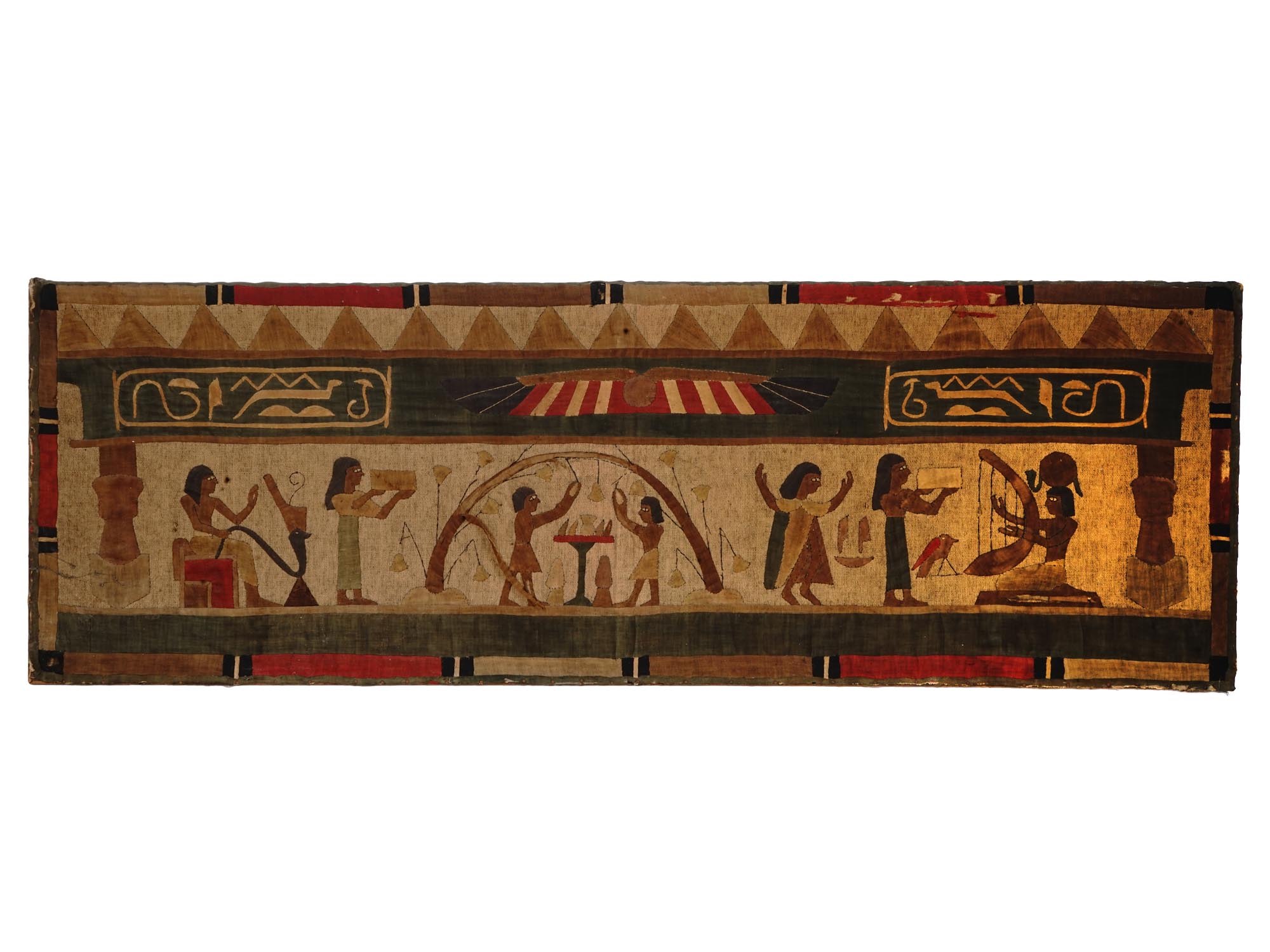 ANTIQUE EGYPTIAN TEXTILE PATCHWORK WITH MUSICIANS PIC-0